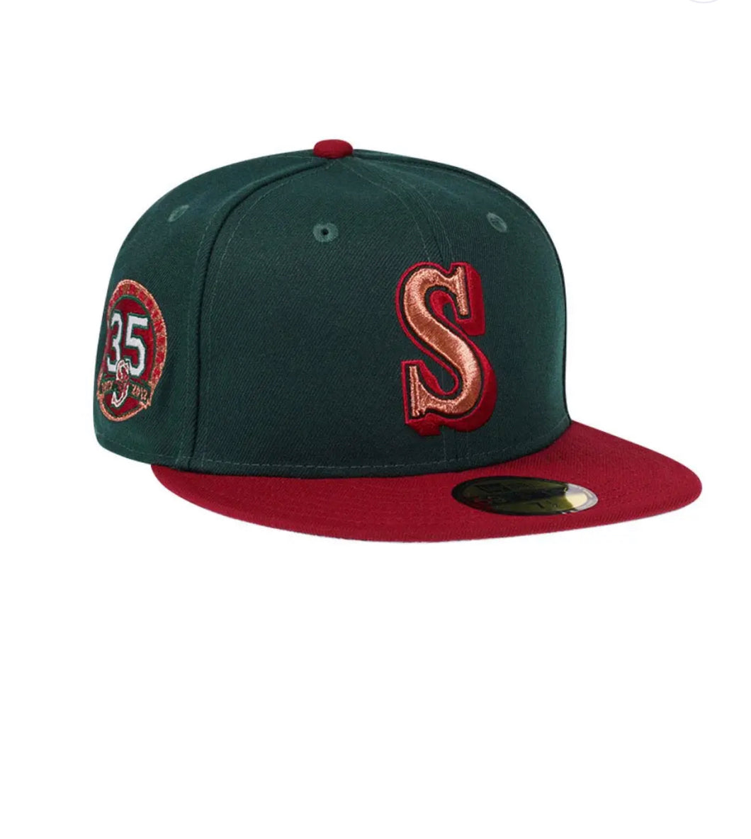 NEW ERA SEATTLE MARINERS 35TH ANNIVERSARY COLOR FLIP EDITION 59FIFTY FITTED CAP
