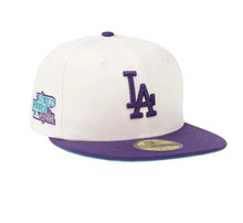 Load image into Gallery viewer, NEW ERA LOS ANGELES DODGERS WORLD SERIES 1981 CREAM PURPLE EDITION 59FIFTY FITTED CAP
