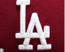 Load image into Gallery viewer, NEW ERA 59FIFTY LOS ANGELES DODGERS 1ST HOME PATCH HAT - CARDINAL, WHITE
