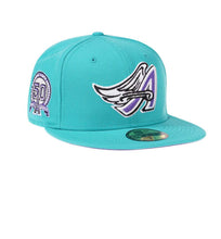 Load image into Gallery viewer, NEW ERA ANAHEIM ANGELS 50TH ANNIVERSARY FRESH TEAL EDITION 59FIFTY FITTED CAP
