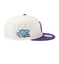 Load image into Gallery viewer, NEW ERA LOS ANGELES DODGERS WORLD SERIES 1981 CREAM PURPLE EDITION 59FIFTY FITTED CAP
