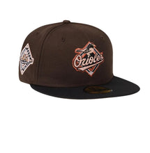 Load image into Gallery viewer, NEW ERA BALTIMORE ORIOLES 25TH ANNIVERSARY COFFEE PEACH EDITION 59FIFTY FITTED HAT
